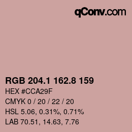 Color code: RGB 204.1 162.8 159 | qconv.com