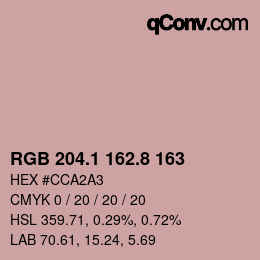 Color code: RGB 204.1 162.8 163 | qconv.com