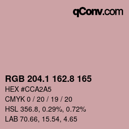 カラーコード: RGB 204.1 162.8 165 | qconv.com