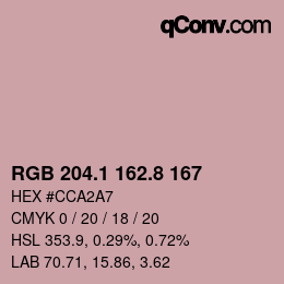 Color code: RGB 204.1 162.8 167 | qconv.com