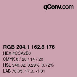 Color code: RGB 204.1 162.8 176 | qconv.com