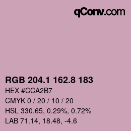 Farbcode: RGB 204.1 162.8 183 | qconv.com