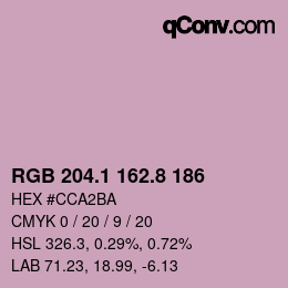 Farbcode: RGB 204.1 162.8 186 | qconv.com