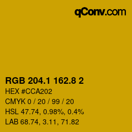 カラーコード: RGB 204.1 162.8 2 | qconv.com