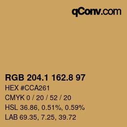 Color code: RGB 204.1 162.8 97 | qconv.com