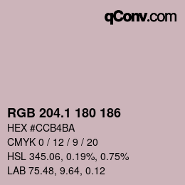 Color code: RGB 204.1 180 186 | qconv.com