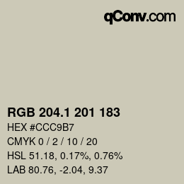 カラーコード: RGB 204.1 201 183 | qconv.com