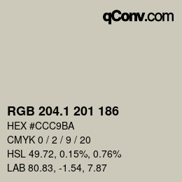 Color code: RGB 204.1 201 186 | qconv.com
