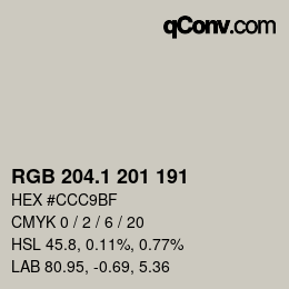 Color code: RGB 204.1 201 191 | qconv.com