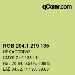 カラーコード: RGB 204.1 219 135 | qconv.com