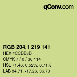 カラーコード: RGB 204.1 219 141 | qconv.com