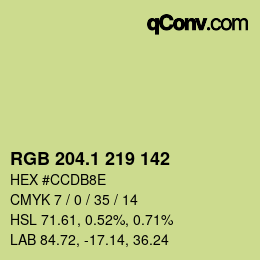 カラーコード: RGB 204.1 219 142 | qconv.com