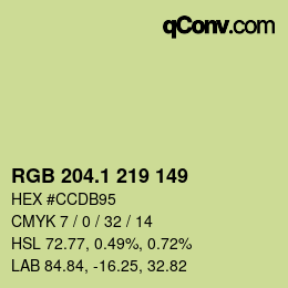 カラーコード: RGB 204.1 219 149 | qconv.com