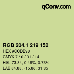 カラーコード: RGB 204.1 219 152 | qconv.com