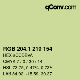 カラーコード: RGB 204.1 219 154 | qconv.com