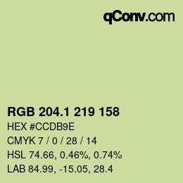 カラーコード: RGB 204.1 219 158 | qconv.com