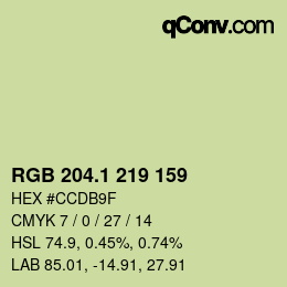 カラーコード: RGB 204.1 219 159 | qconv.com