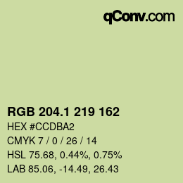カラーコード: RGB 204.1 219 162 | qconv.com