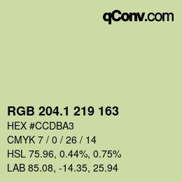 カラーコード: RGB 204.1 219 163 | qconv.com