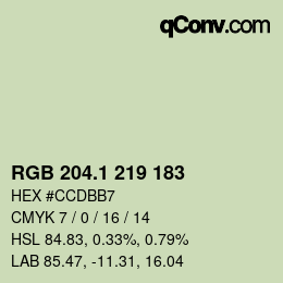 カラーコード: RGB 204.1 219 183 | qconv.com