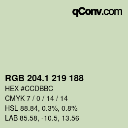 カラーコード: RGB 204.1 219 188 | qconv.com