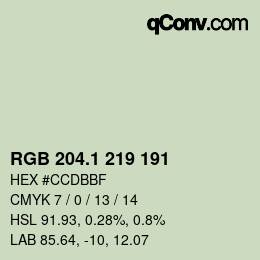 カラーコード: RGB 204.1 219 191 | qconv.com