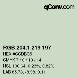 カラーコード: RGB 204.1 219 197 | qconv.com