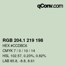 カラーコード: RGB 204.1 219 198 | qconv.com