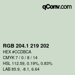 カラーコード: RGB 204.1 219 202 | qconv.com