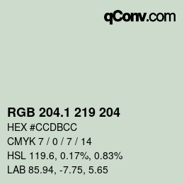 カラーコード: RGB 204.1 219 204 | qconv.com