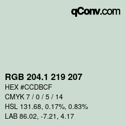 カラーコード: RGB 204.1 219 207 | qconv.com
