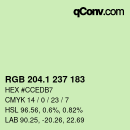 カラーコード: RGB 204.1 237 183 | qconv.com
