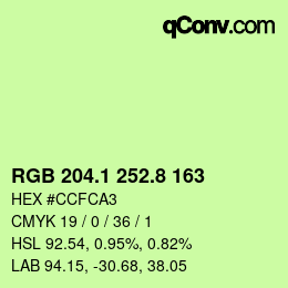 カラーコード: RGB 204.1 252.8 163 | qconv.com