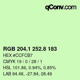 カラーコード: RGB 204.1 252.8 183 | qconv.com