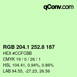 カラーコード: RGB 204.1 252.8 187 | qconv.com