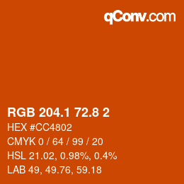 Color code: RGB 204.1 72.8 2 | qconv.com