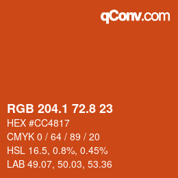 Color code: RGB 204.1 72.8 23 | qconv.com