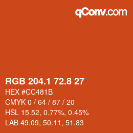 Color code: RGB 204.1 72.8 27 | qconv.com