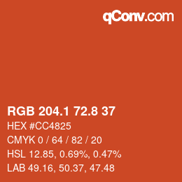 Color code: RGB 204.1 72.8 37 | qconv.com