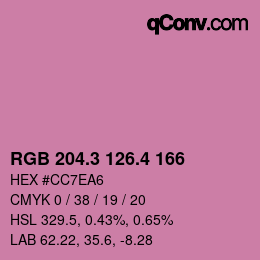 カラーコード: RGB 204.3 126.4 166 | qconv.com
