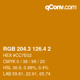 カラーコード: RGB 204.3 126.4 2 | qconv.com