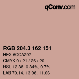 カラーコード: RGB 204.3 162 151 | qconv.com