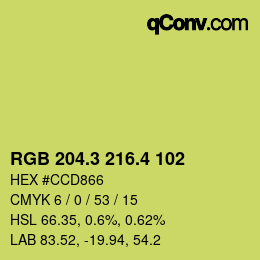 カラーコード: RGB 204.3 216.4 102 | qconv.com