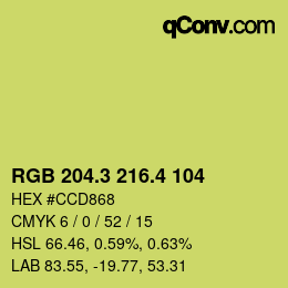 カラーコード: RGB 204.3 216.4 104 | qconv.com
