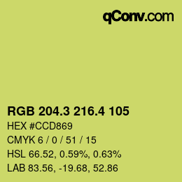 カラーコード: RGB 204.3 216.4 105 | qconv.com