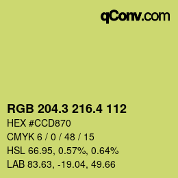 カラーコード: RGB 204.3 216.4 112 | qconv.com