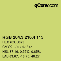 カラーコード: RGB 204.3 216.4 115 | qconv.com