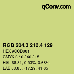 カラーコード: RGB 204.3 216.4 129 | qconv.com