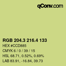 カラーコード: RGB 204.3 216.4 133 | qconv.com
