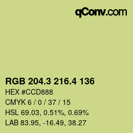 カラーコード: RGB 204.3 216.4 136 | qconv.com